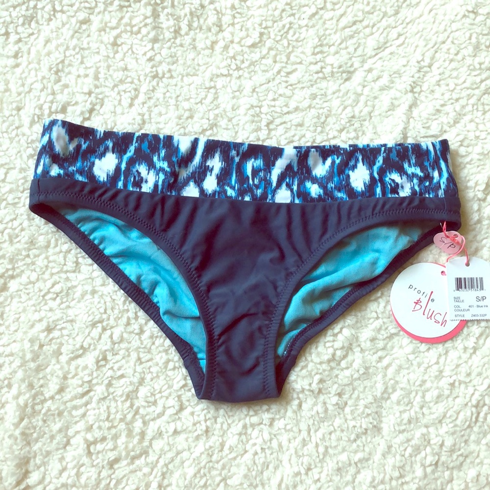 Profile Blush Blue Ink Bikini Bottoms Small